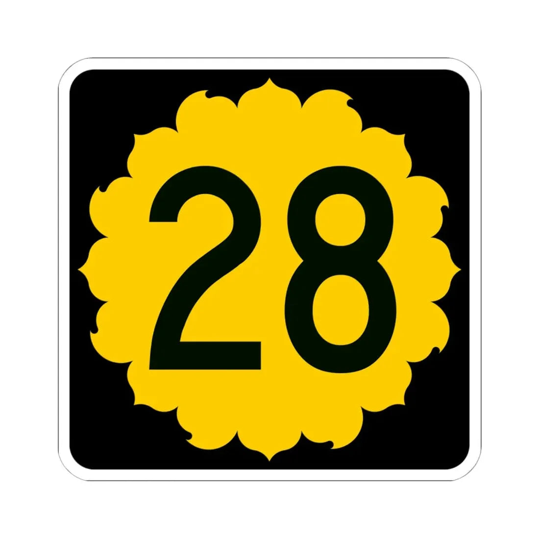 K-28 (Kansas) (Road Sign) STICKER Vinyl Kiss-Cut Decal 6 Inch White - The Sticker Space
