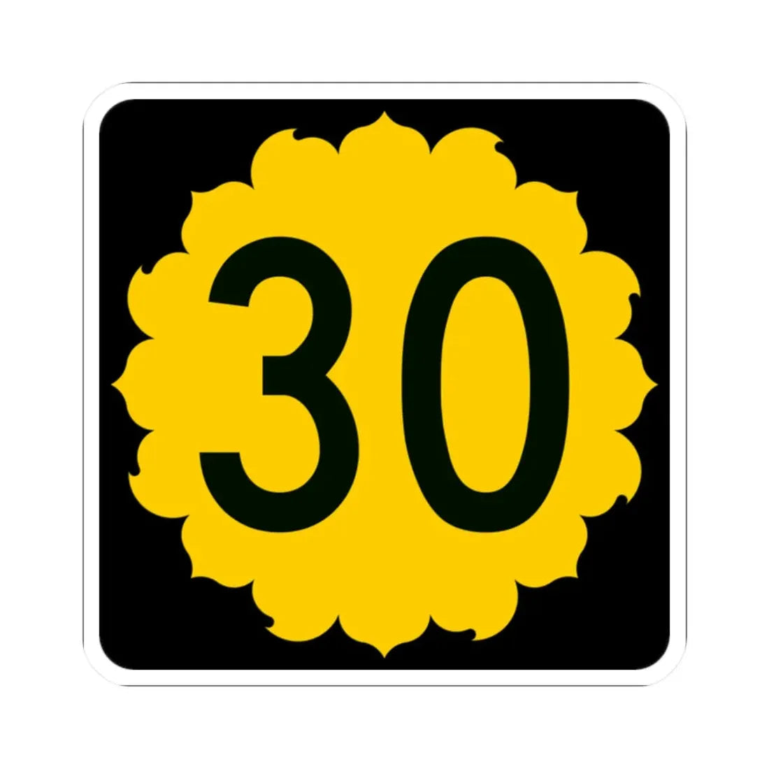K-30 (Kansas) (Road Sign) STICKER Vinyl Kiss-Cut Decal 2 Inch White - The Sticker Space