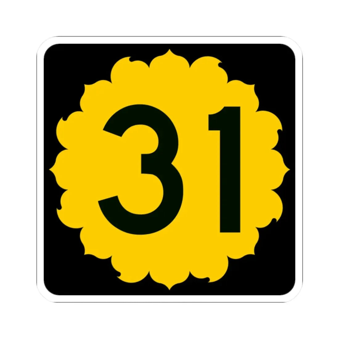K-31 (Kansas) (Road Sign) STICKER Vinyl Kiss-Cut Decal 2 Inch White - The Sticker Space
