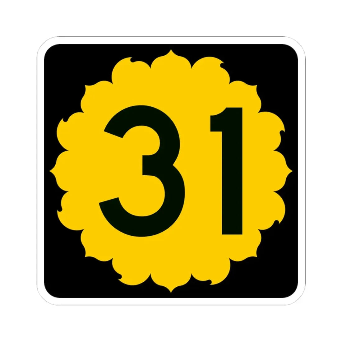 K-31 (Kansas) (Road Sign) STICKER Vinyl Kiss-Cut Decal 3 Inch White - The Sticker Space