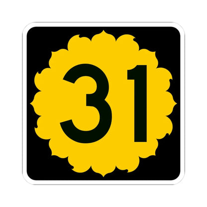 K-31 (Kansas) (Road Sign) STICKER Vinyl Kiss-Cut Decal 3 Inch White - The Sticker Space