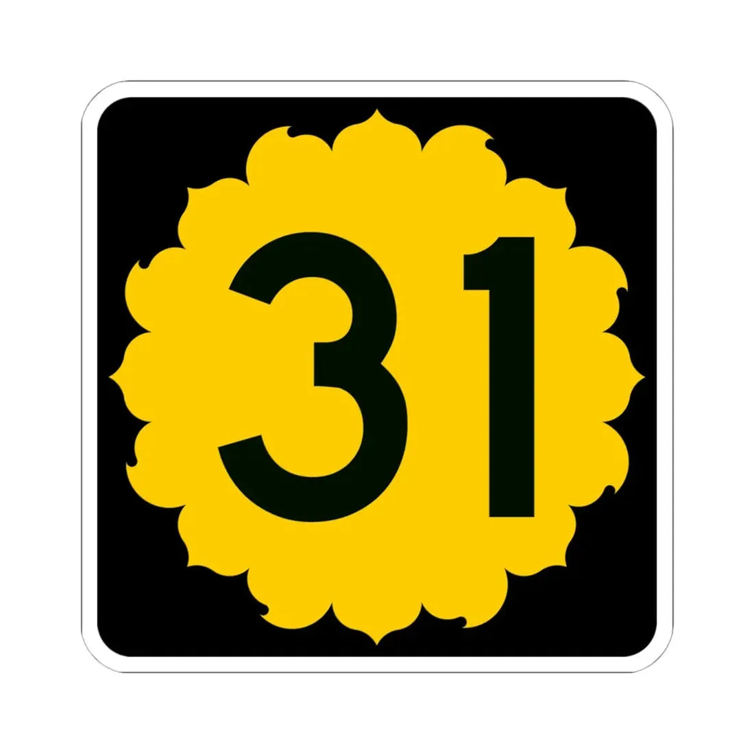 K-31 (Kansas) (Road Sign) STICKER Vinyl Kiss-Cut Decal 6 Inch White - The Sticker Space