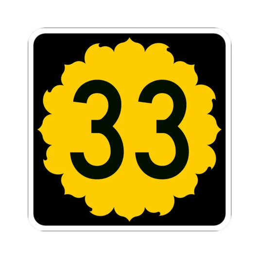 K-33 (Kansas) (Road Sign) STICKER Vinyl Kiss-Cut Decal 2 Inch White - The Sticker Space