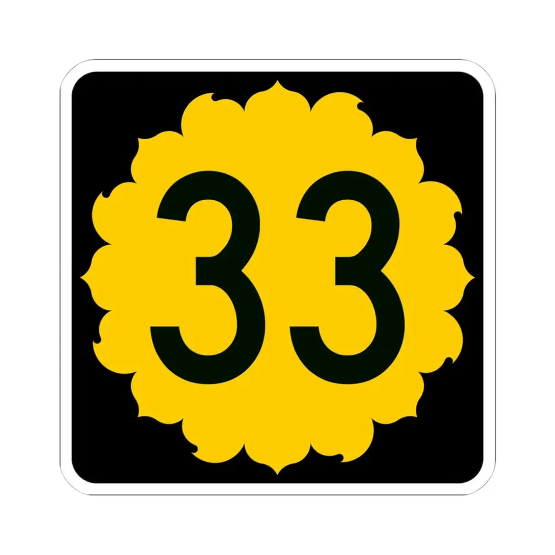 K-33 (Kansas) (Road Sign) STICKER Vinyl Kiss-Cut Decal 4 Inch White - The Sticker Space