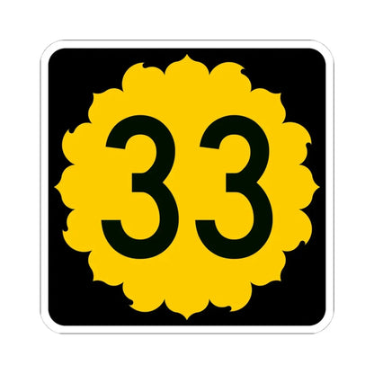K-33 (Kansas) (Road Sign) STICKER Vinyl Kiss-Cut Decal 4 Inch White - The Sticker Space