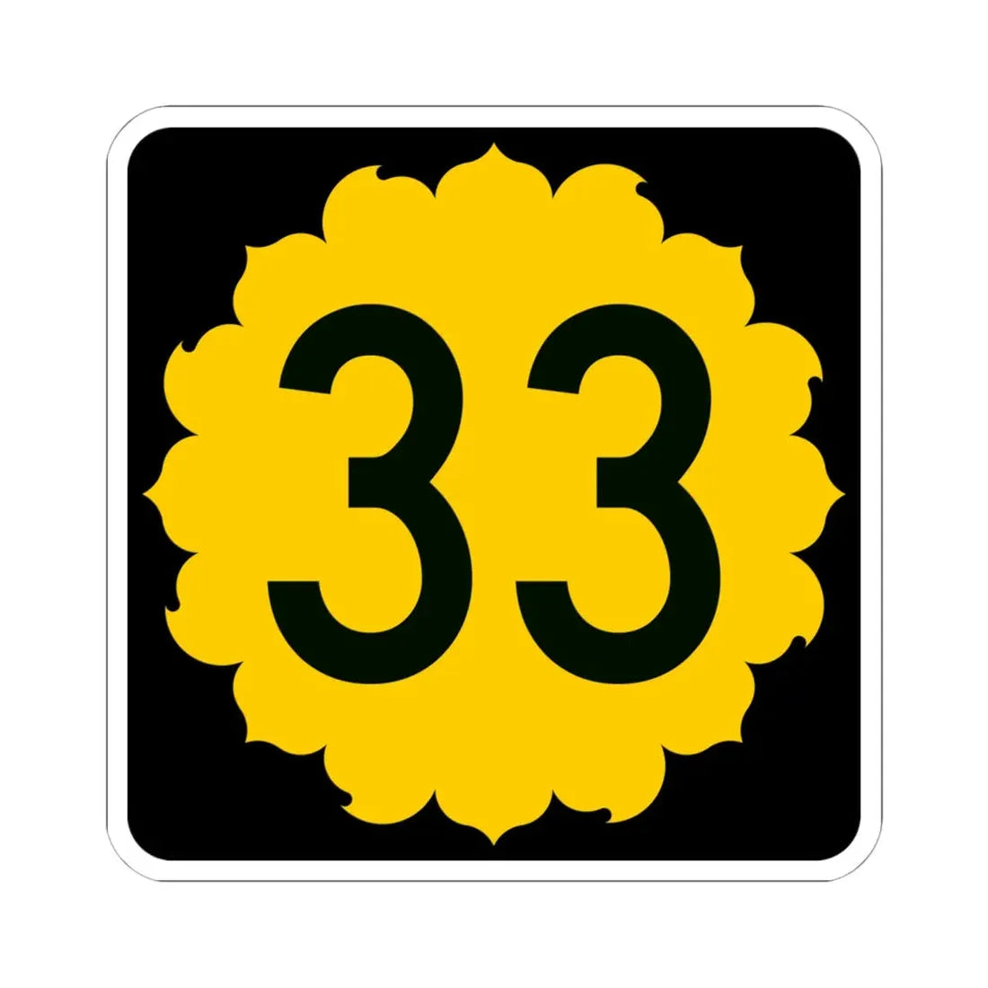 K-33 (Kansas) (Road Sign) STICKER Vinyl Kiss-Cut Decal 6 Inch White - The Sticker Space