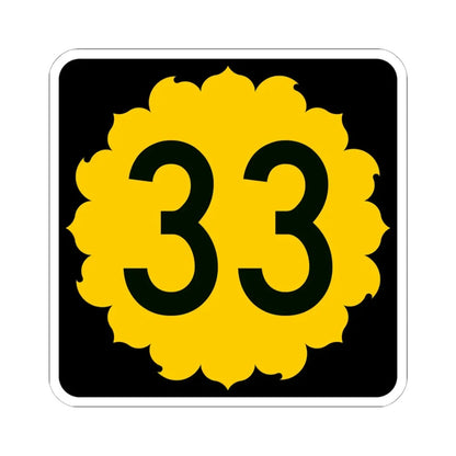 K-33 (Kansas) (Road Sign) STICKER Vinyl Kiss-Cut Decal 6 Inch White - The Sticker Space