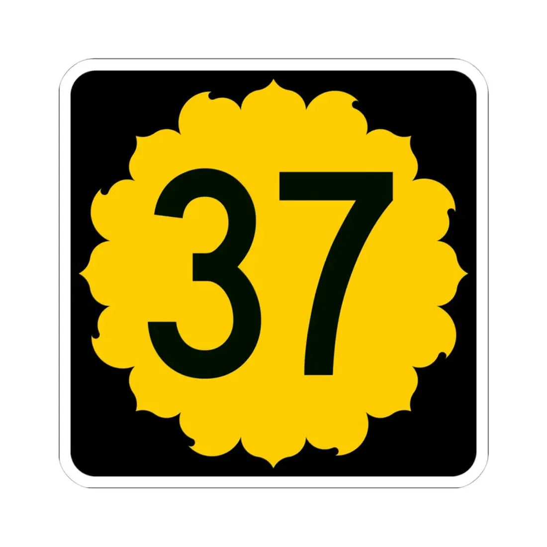 K-37 (Kansas) (Road Sign) STICKER Vinyl Kiss-Cut Decal 4 Inch White - The Sticker Space