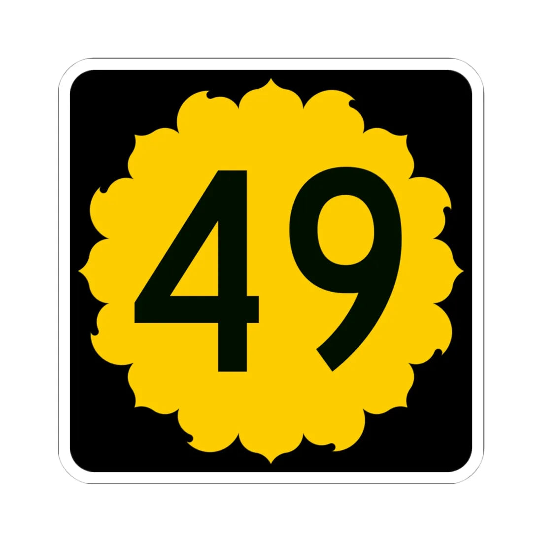 K-49 (Kansas) (Road Sign) STICKER Vinyl Kiss-Cut Decal 4 Inch White - The Sticker Space
