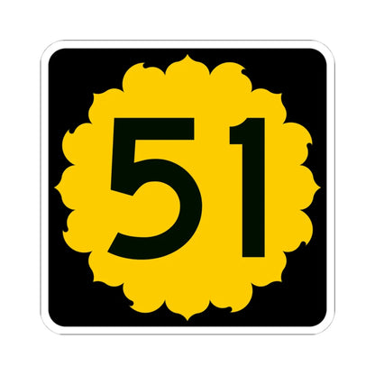 K-51 (Kansas) (Road Sign) STICKER Vinyl Kiss-Cut Decal 4 Inch White - The Sticker Space