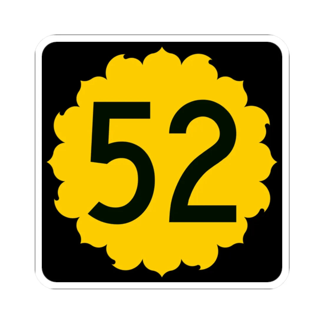 K-52 (Kansas) (Road Sign) STICKER Vinyl Kiss-Cut Decal 2 Inch White - The Sticker Space