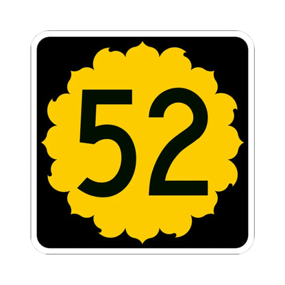K-52 (Kansas) (Road Sign) STICKER Vinyl Kiss-Cut Decal 3 Inch White - The Sticker Space