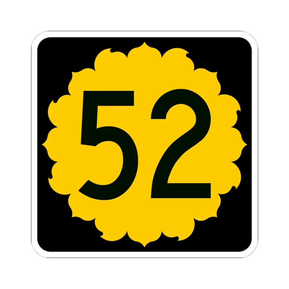 K-52 (Kansas) (Road Sign) STICKER Vinyl Kiss-Cut Decal 4 Inch White - The Sticker Space