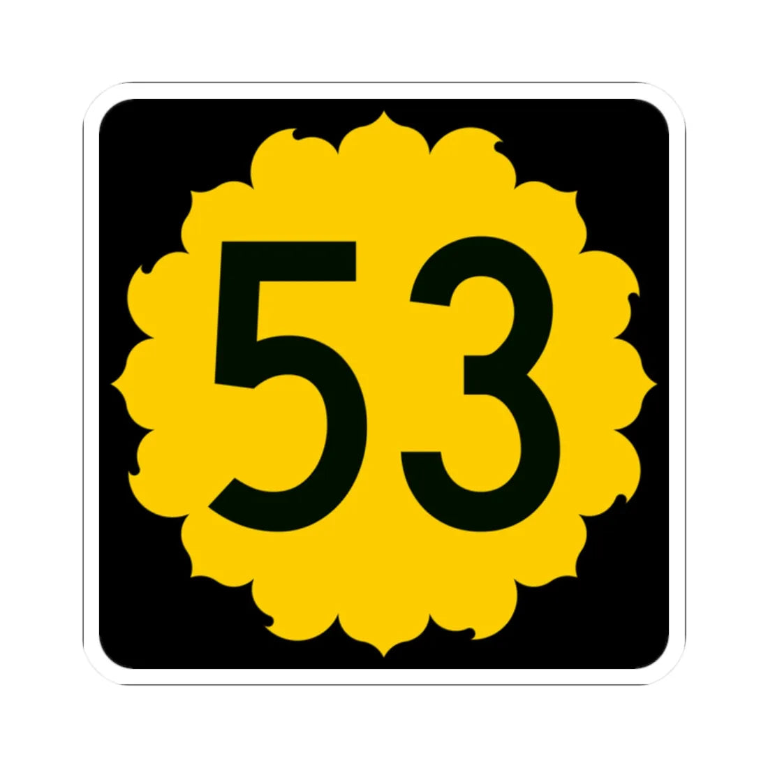 K-53 (Kansas) (Road Sign) STICKER Vinyl Kiss-Cut Decal 2 Inch White - The Sticker Space