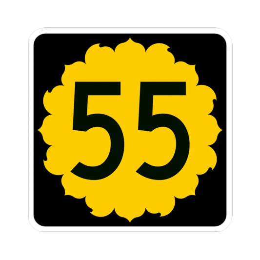 K-55 (Kansas) (Road Sign) STICKER Vinyl Kiss-Cut Decal 2 Inch White - The Sticker Space