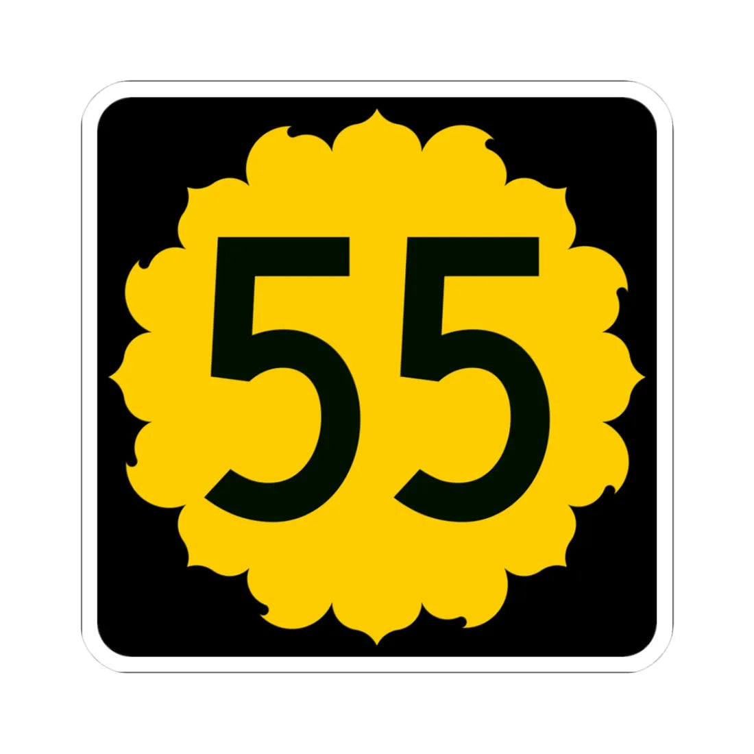 K-55 (Kansas) (Road Sign) STICKER Vinyl Kiss-Cut Decal 3 Inch White - The Sticker Space