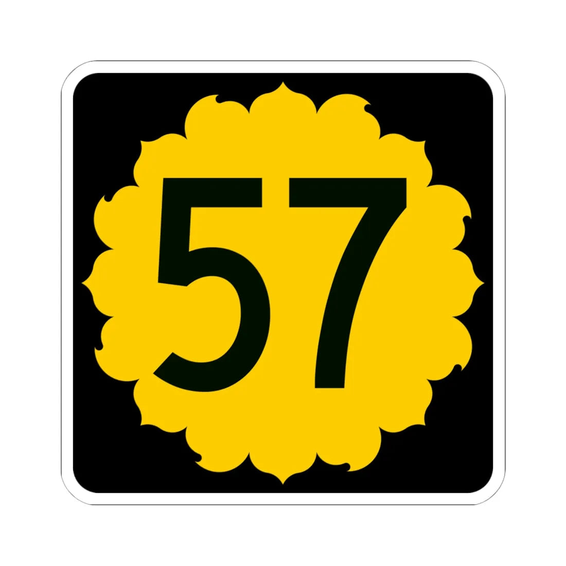 K-57 (Kansas) (Road Sign) STICKER Vinyl Kiss-Cut Decal 6 Inch White - The Sticker Space