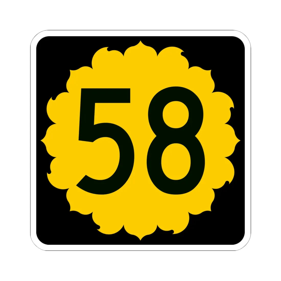 K-58 (Kansas) (Road Sign) STICKER Vinyl Kiss-Cut Decal 6 Inch White - The Sticker Space