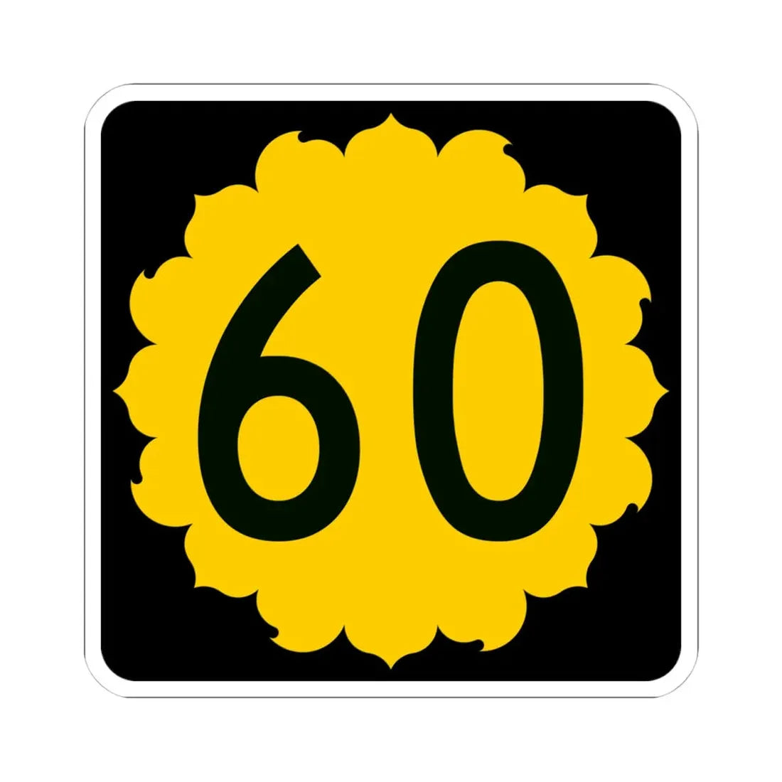 K-60 (Kansas) (Road Sign) STICKER Vinyl Kiss-Cut Decal 4 Inch White - The Sticker Space