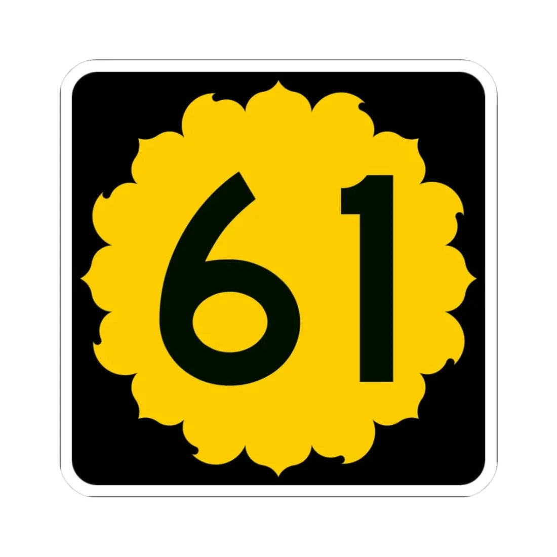 K-61 (Kansas) (Road Sign) STICKER Vinyl Kiss-Cut Decal 3 Inch White - The Sticker Space