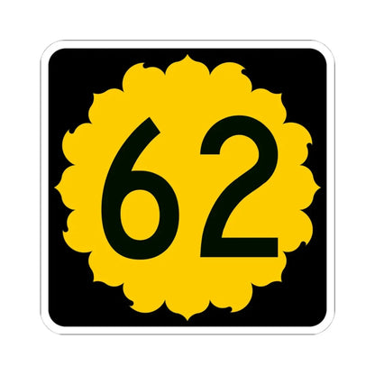 K-62 (Kansas) (Road Sign) STICKER Vinyl Kiss-Cut Decal 4 Inch White - The Sticker Space