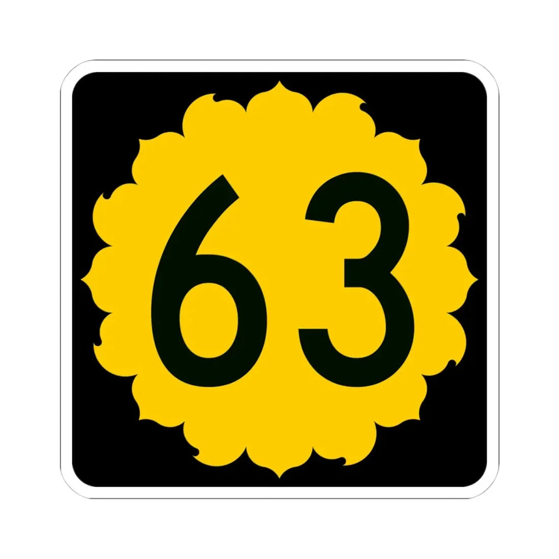 K-63 (Kansas) (Road Sign) STICKER Vinyl Kiss-Cut Decal 4 Inch White - The Sticker Space