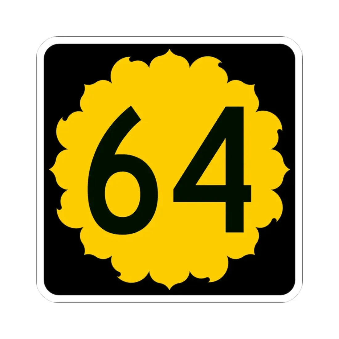 K-64 (Kansas) (Road Sign) STICKER Vinyl Kiss-Cut Decal 3 Inch White - The Sticker Space