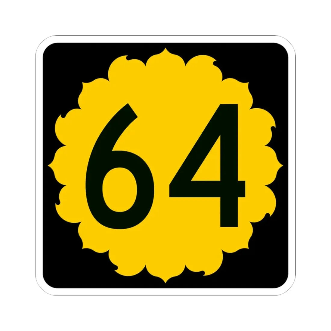K-64 (Kansas) (Road Sign) STICKER Vinyl Kiss-Cut Decal 4 Inch White - The Sticker Space