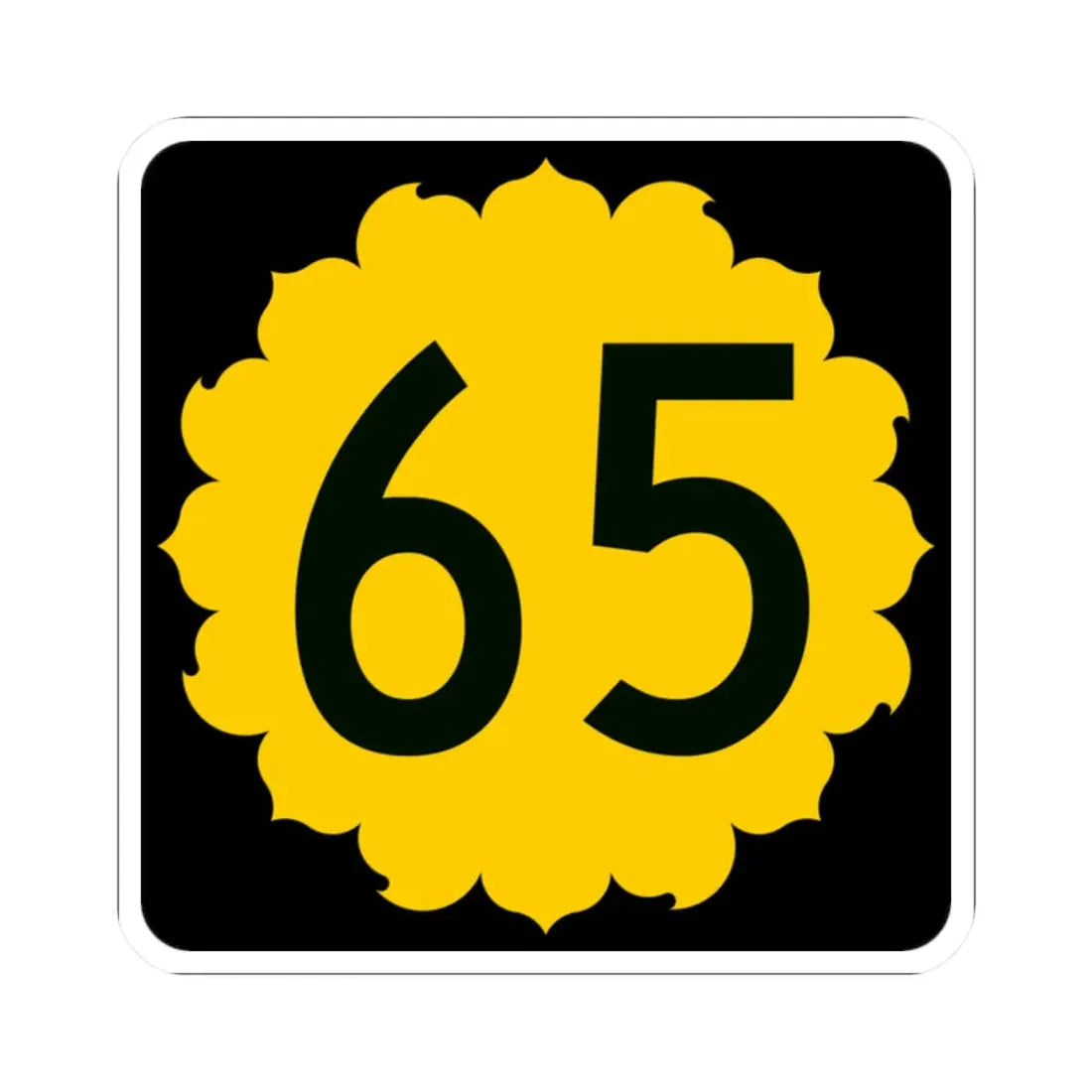 K-65 (Kansas) (Road Sign) STICKER Vinyl Kiss-Cut Decal 2 Inch White - The Sticker Space