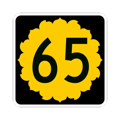 K-65 (Kansas) (Road Sign) STICKER Vinyl Kiss-Cut Decal 3 Inch White - The Sticker Space