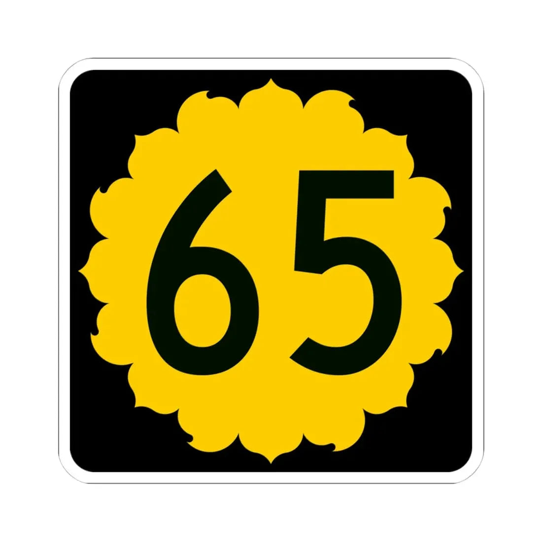K-65 (Kansas) (Road Sign) STICKER Vinyl Kiss-Cut Decal 4 Inch White - The Sticker Space