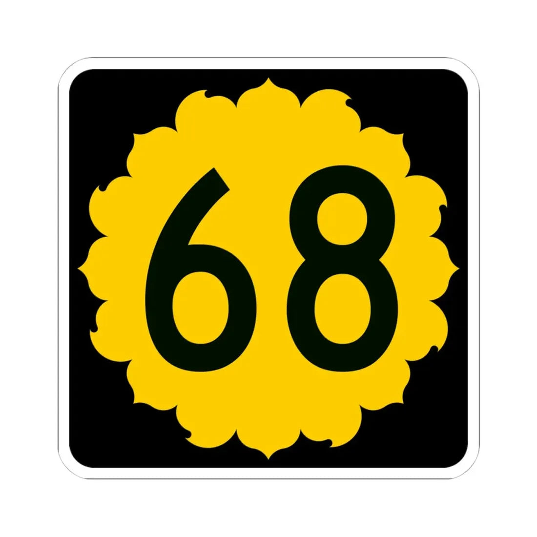 K-68 (Kansas) (Road Sign) STICKER Vinyl Kiss-Cut Decal 4 Inch White - The Sticker Space