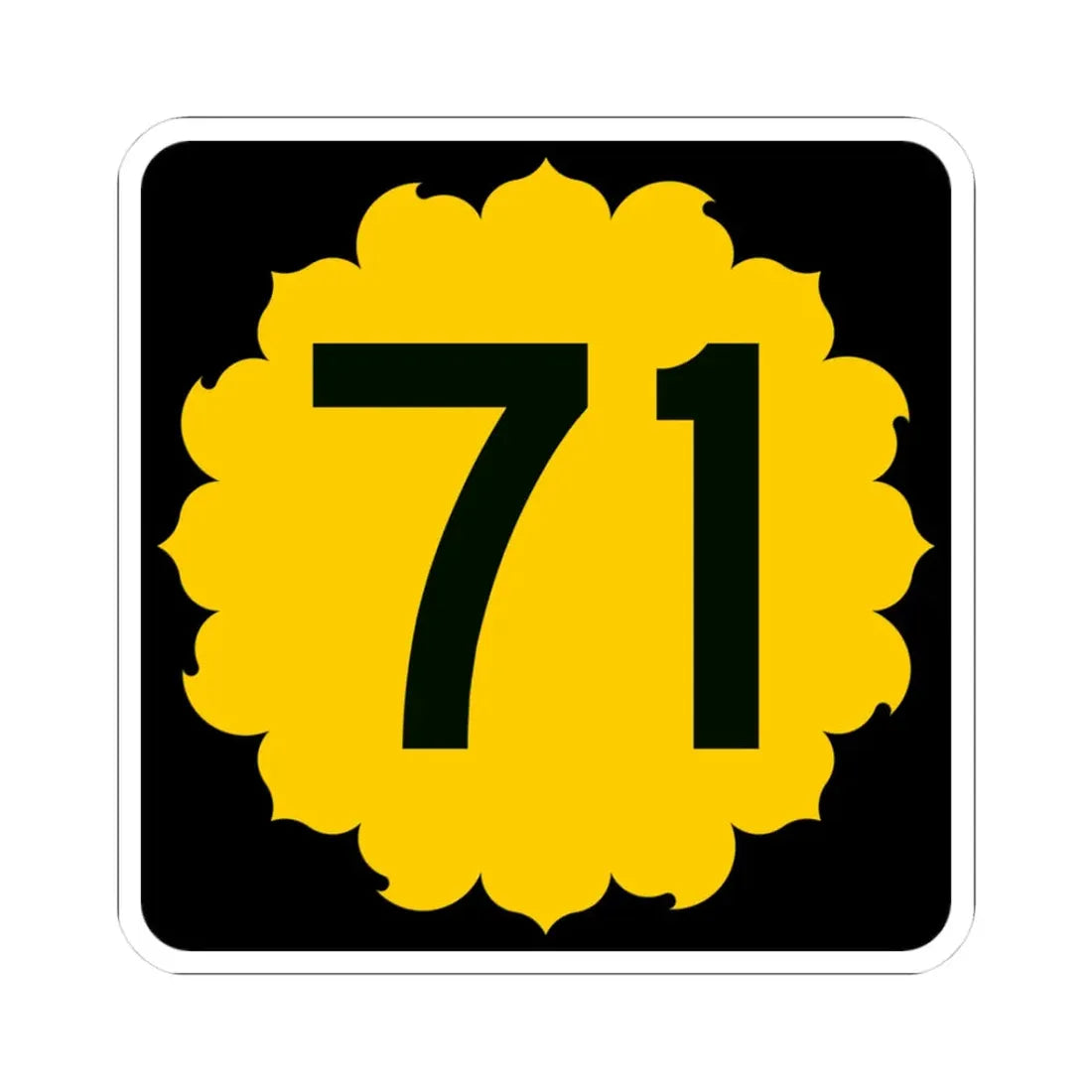 K-71 (Kansas) (Road Sign) STICKER Vinyl Kiss-Cut Decal 3 Inch White - The Sticker Space