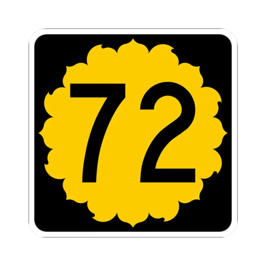 K-72 (Kansas) (Road Sign) STICKER Vinyl Kiss-Cut Decal 2 Inch White - The Sticker Space