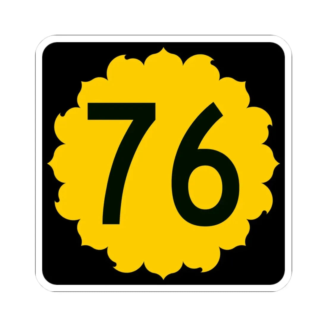 K-76 (Kansas) (Road Sign) STICKER Vinyl Kiss-Cut Decal 3 Inch White - The Sticker Space