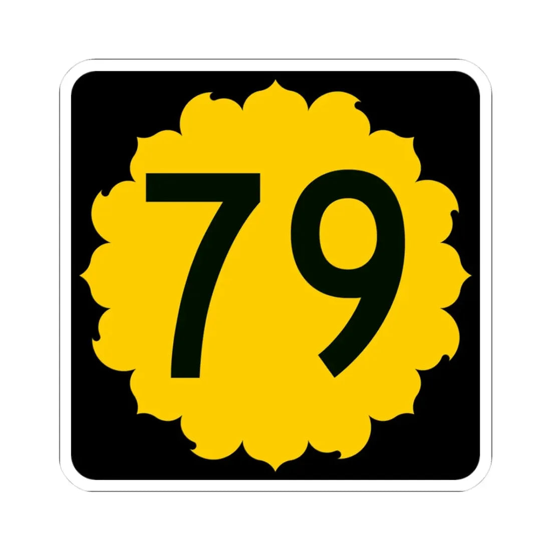 K-79 (Kansas) (Road Sign) STICKER Vinyl Kiss-Cut Decal 3 Inch White - The Sticker Space