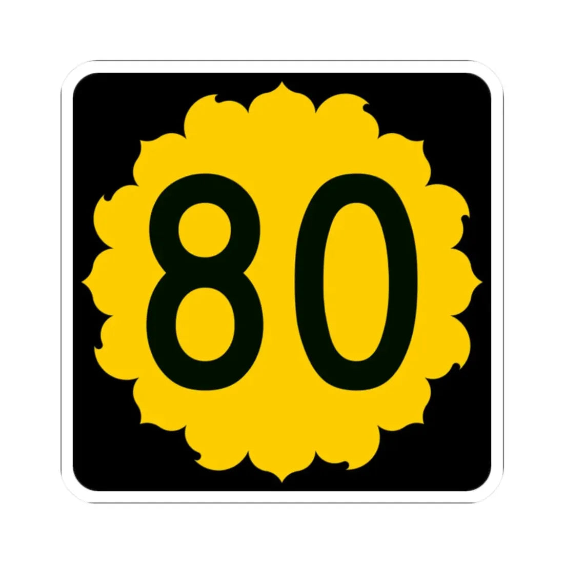 K-80 (Kansas) (Road Sign) STICKER Vinyl Kiss-Cut Decal 2 Inch White - The Sticker Space