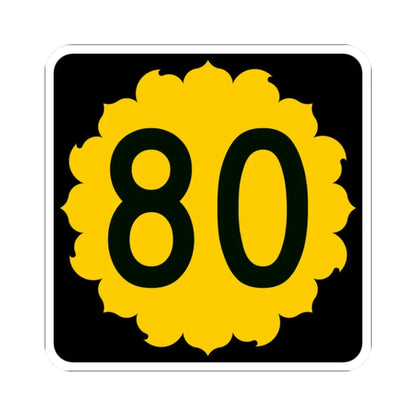 K-80 (Kansas) (Road Sign) STICKER Vinyl Kiss-Cut Decal 2 Inch White - The Sticker Space