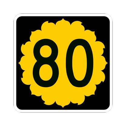 K-80 (Kansas) (Road Sign) STICKER Vinyl Kiss-Cut Decal 3 Inch White - The Sticker Space