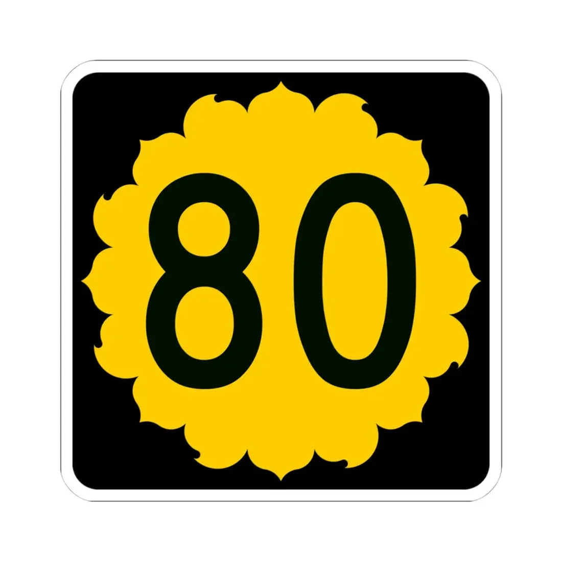 K-80 (Kansas) (Road Sign) STICKER Vinyl Kiss-Cut Decal 4 Inch White - The Sticker Space