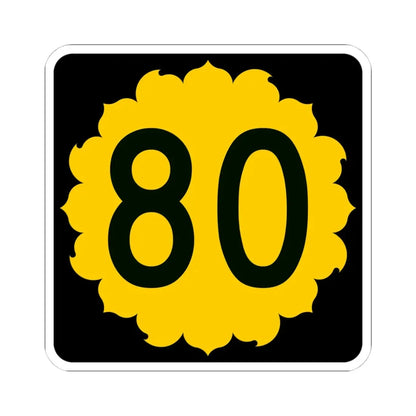 K-80 (Kansas) (Road Sign) STICKER Vinyl Kiss-Cut Decal 4 Inch White - The Sticker Space
