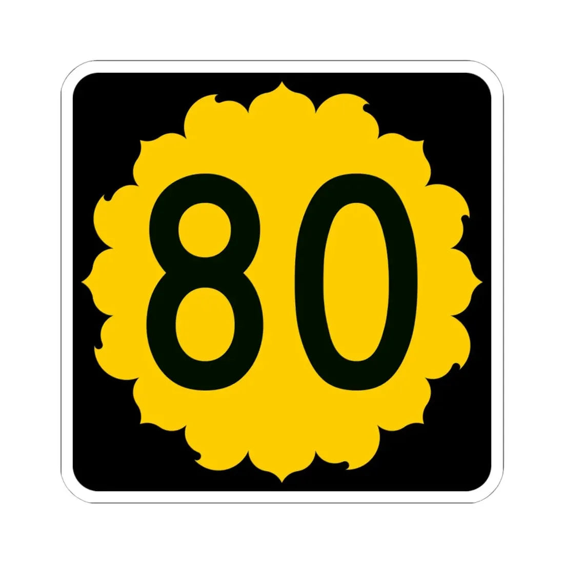 K-80 (Kansas) (Road Sign) STICKER Vinyl Kiss-Cut Decal 6 Inch White - The Sticker Space
