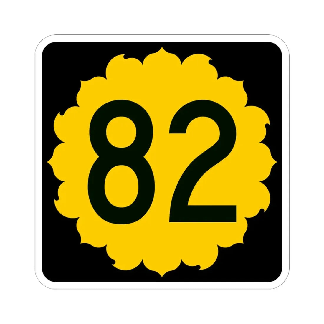 K-82 (Kansas) (Road Sign) STICKER Vinyl Kiss-Cut Decal 6 Inch White - The Sticker Space