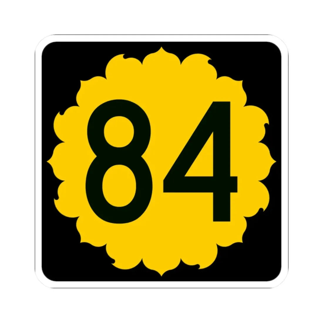 K-84 (Kansas) (Road Sign) STICKER Vinyl Kiss-Cut Decal 2 Inch White - The Sticker Space