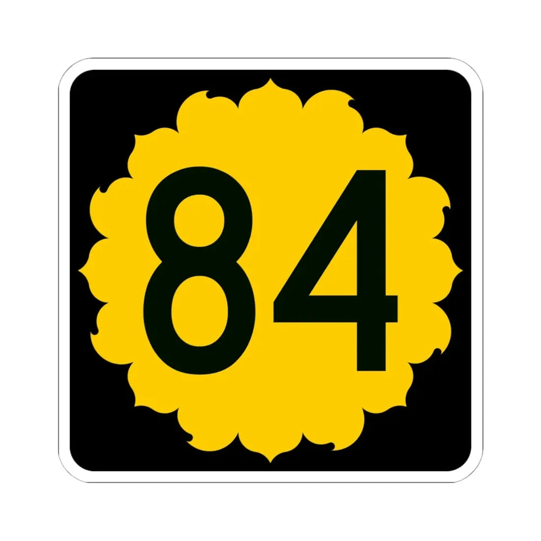 K-84 (Kansas) (Road Sign) STICKER Vinyl Kiss-Cut Decal 6 Inch White - The Sticker Space