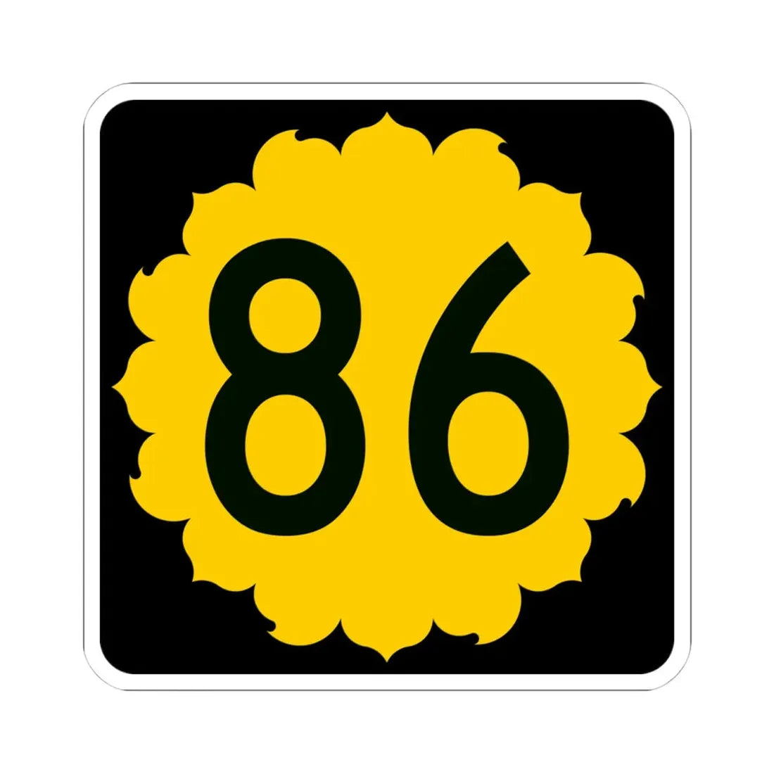 K-86 (Kansas) (Road Sign) STICKER Vinyl Kiss-Cut Decal 4 Inch White - The Sticker Space