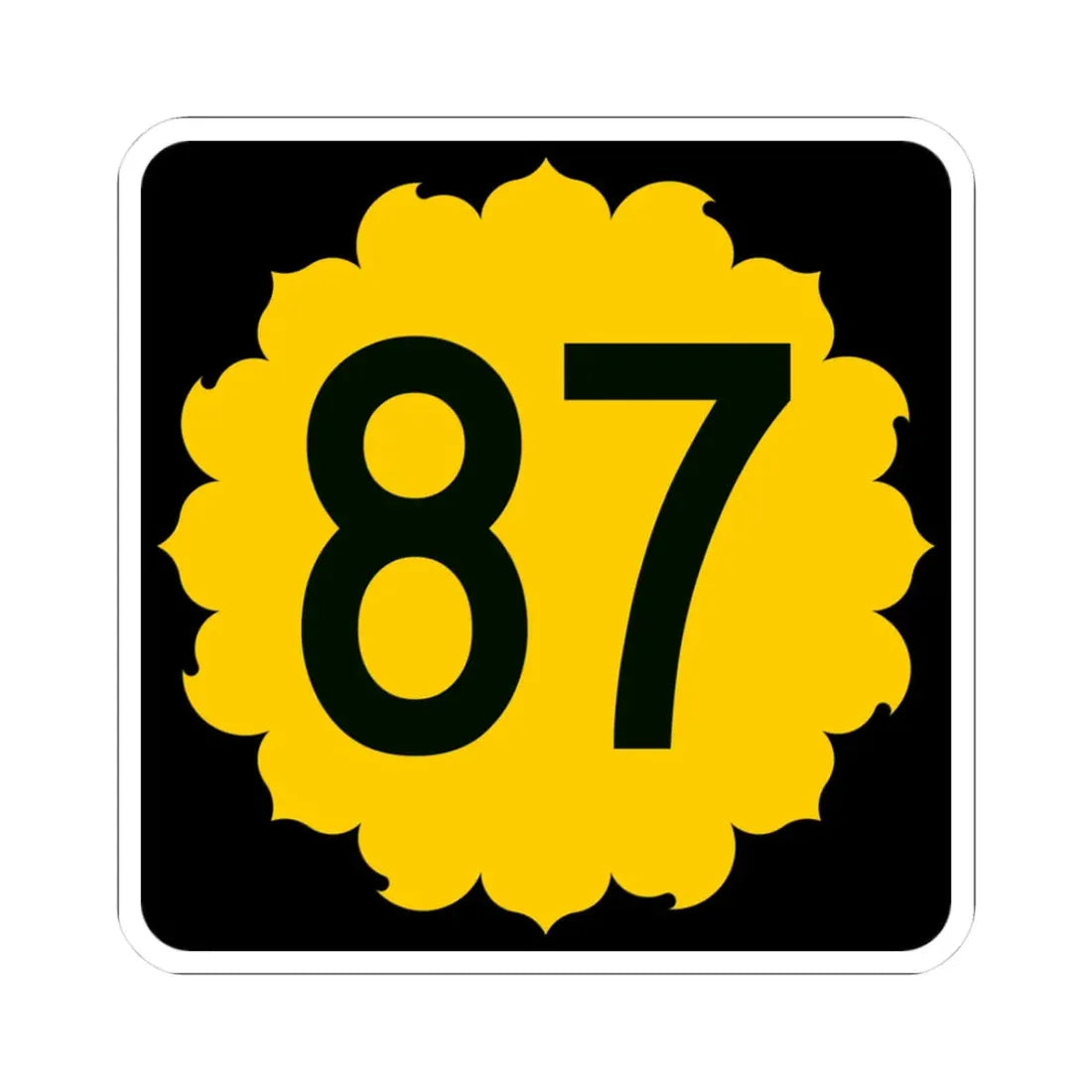 K-87 (Kansas) (Road Sign) STICKER Vinyl Kiss-Cut Decal 3 Inch White - The Sticker Space