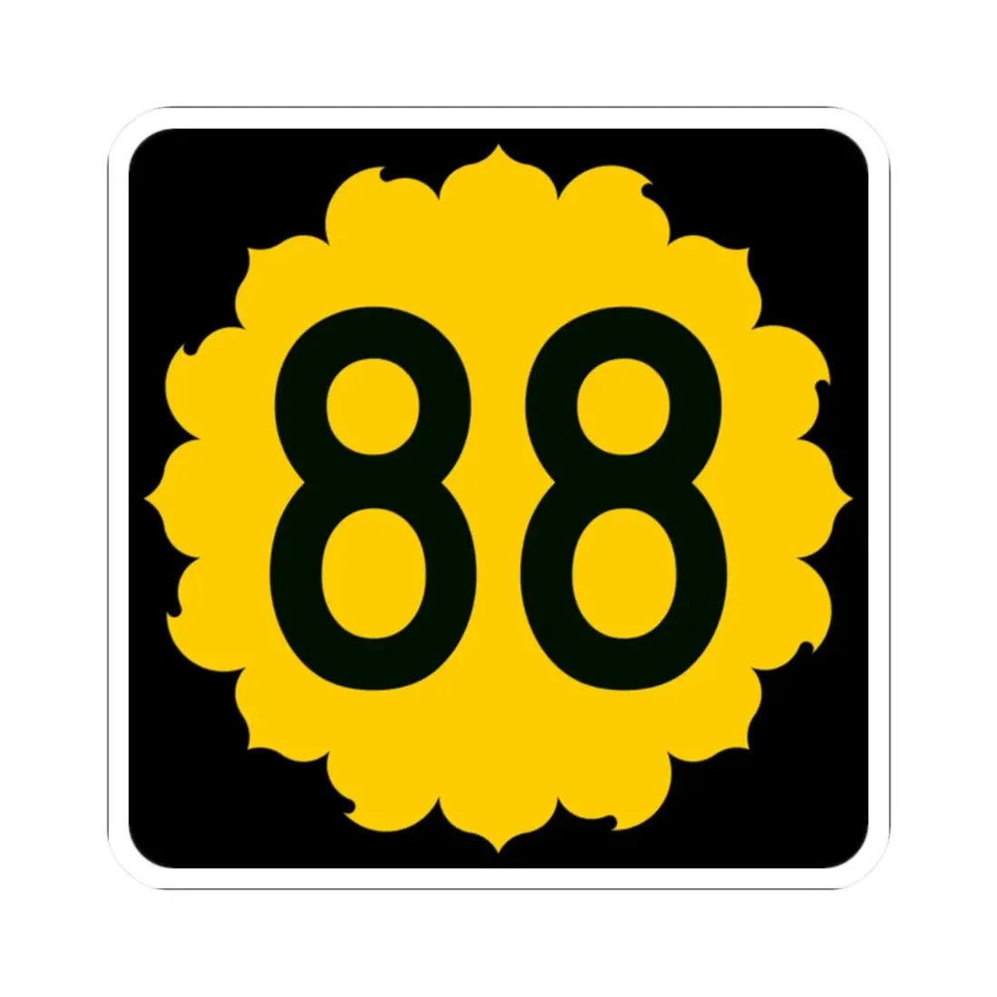 K-88 (Kansas) (Road Sign) STICKER Vinyl Kiss-Cut Decal 2 Inch White - The Sticker Space