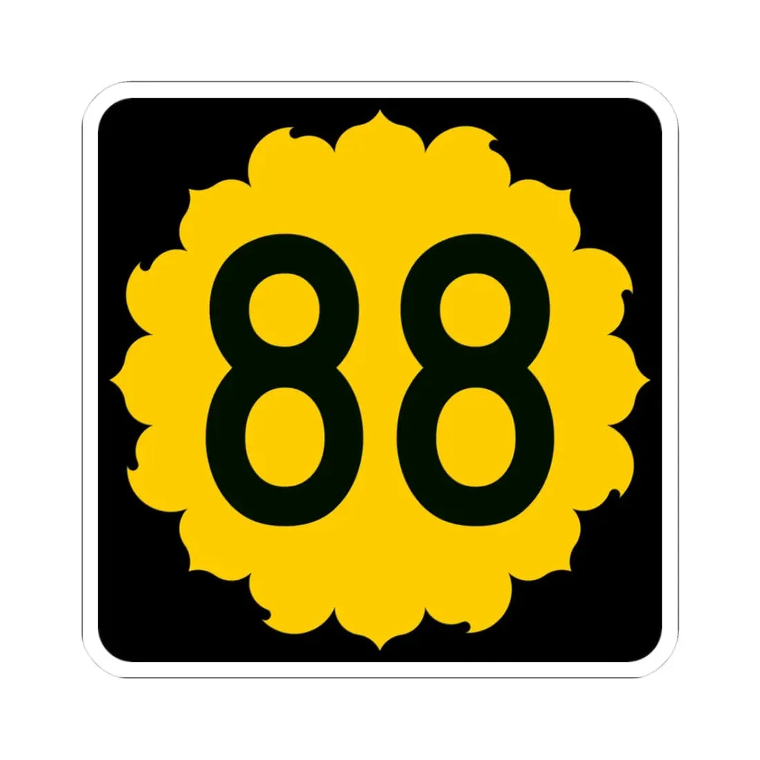 K-88 (Kansas) (Road Sign) STICKER Vinyl Kiss-Cut Decal 3 Inch White - The Sticker Space