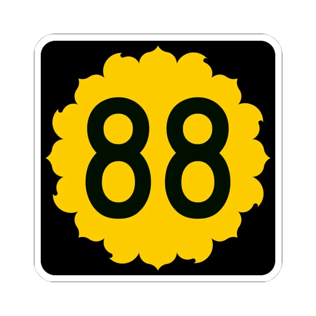 K-88 (Kansas) (Road Sign) STICKER Vinyl Kiss-Cut Decal 4 Inch White - The Sticker Space